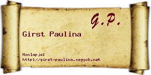 Girst Paulina névjegykártya